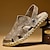 voordelige Herensandalen-Voor heren Sandalen Platte sandalen Leer Ademend Comfortabel Anti-slip Gesp Zwart Khaki Koffie