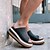 ieftine Sandale de Damă-Pentru femei Sandale Sandale Platformă În aer liber Casă Birou Pană Pantofi vârf deschis Epocă Imitație Piele Negru Bej