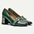 ieftine Pantofi de damă vintage-Pentru femei Pantofi pumps Pantofi de epocă Pantofi lucrați manual Pantofi de epocă Nuntă Petrecere Ziua Îndrăgostiților Floral Blocați călcâiul Talon fantezist Elegant Epocă Piele Loafer Verde