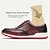 cheap Men&#039;s Sneakers-Men&#039;s Sneakers Dress Sneakers Leather Italian Full-Grain Cowhide Slip Resistant Lace-up Red Brown