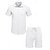 cheap Cotton Linen Shirt-Men&#039;s Shirt Linen Shirt 2 Piece Shirt Set Black White Khaki Short Sleeves Plain Collar Summer Spring Outdoor Street Clothing Apparel Pocket