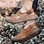voordelige Herensandalen-leren herensandalen retro handgemaakte schoenen sandalen met gesloten neus ademend mesh wandelen casual dagelijks comfortabel loafer beige / wit zwart geel lente herfst