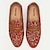 رخيصةأون أحذية سليب أون وأحذية مفتوحة للرجال-حذاء بدون كعب للرجال مصنوع من جلد النبيذ ومطرز بالزهور