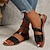 cheap Women&#039;s Sandals-Women&#039;s Sandals Boho Bohemia Beach Daily Flat Heel Open Toe Casual Faux Leather Loafer Light Brown Black White
