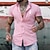 halpa miesten napillinen paita-Miesten Paita Button Up paita Rento paita Kesä paita Rantapaita Musta Punastuvan vaaleanpunainen Sininen Harmaa Lyhythihainen King Sänkyjen avaus Havaijilainen Pyhäpäivä Vaatetus Muoti Vapaa-aika