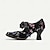 cheap Women&#039;s Heels-Women&#039;s Heels Pumps Mary Jane Handmade Shoes Vintage Shoes Party Outdoor Daily Color Block Low Heel Round Toe Elegant Bohemia Vacation Leather Buckle Black