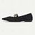 abordables Zapatos casuales de mujer-Mujer Bailarinas Mary Jane Boda Exterior Oficina Hebilla Tacón Plano Dedo redondo Estilo lindo Casual Confort Punto Mocasín Banda Elástica Negro