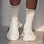 ieftine ciorapi barbatesti-Bărbați 2 Pachete Pachete multiple Șosete Șosete Medii Negru Alb Culoare Bloc Culoare Sporturi &amp; Exterior Zilnic Vacanță De Bază Mediu Primăvară Toamnă Modă Casual