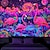 cheap Blacklight Tapestries-Flamingo Blacklight Tapestry UV Reactive Glow in the Dark Trippy Misty Animals Hanging Tapestry Wall Art Mural for Living Room Bedroom