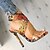 cheap Women&#039;s Heels-Women&#039;s Heels Sandals Print Shoes Sexy Shoes Jellies Shoes Party Daily Floral Peacock Feather Shoes And Bags Matching Sets Stiletto Round Toe Open Toe Elegant Bohemia Fashion Cloth Magic Tape Orange