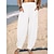 cheap Linen Pants-Men&#039;s Linen Pants Trousers Summer Pants Straight Leg Plain Comfort Breathable Full Length Casual Daily Holiday Fashion Streetwear White Blue