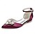 preiswerte Hochzeitsschuhe-Damen Hochzeit Schuhe Flache Schuhe Geschenke zum Valentinstag Weiße Schuhe Hochzeit Party Täglich Hochzeitswohnungen Strass Flacher Absatz Spitze Zehe Elegant Modisch Satin Knöchelriemen Wein