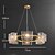 baratos Luzes da ilha-lustre lâmpada de teto pingente 6-luz luz branca quente 73cm latão vidro ondulação de água luz pós-moderna luxo restaurante quarto estudo sala de estar 110-240v