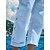 preiswerte Leinenhose-Herren Leinenhose Hose Hosen Sommerhosen Taste Vordertasche Gerade geschnitten Glatt Komfort Atmungsaktiv Knöchellänge Casual Täglich Festtage Modisch Basic Weiß Blau