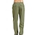 cheap Linen Pants-Men&#039;s Linen Pants Trousers Summer Pants Pocket Drawstring Elastic Waist Solid Color Comfort Breathable Full Length Outdoor Home Vacation Fashion Green Khaki Inelastic