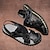 voordelige Herensandalen-Voor heren Sandalen Mode sandalen Handgemaakte schoenen Wandelen Vintage Casual Buiten Vakantie Strand Leer Comfortabel Zwart Geel Khaki Lente Herfst