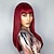 cheap Synthetic Trendy Wigs-Synthetic Wig Uniforms Career Costumes Princess Straight kinky Straight Middle Part Layered Haircut Machine Made Wig 20 inch Wine Red Synthetic Hair Women&#039;s Cosplay Party Fashion Burgundy Natural
