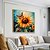 billiga Abstrakta målningar-handgjord oljemålning canvas väggkonst dekoration modern abstrakt solros för heminredning rullad ramlös osträckt målning