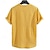 tanie męska koszula zapinana na guziki-Męskie Koszula Zapinana na guziki koszula Codzienna koszula Letnia koszula Koszula plażowa Żółty Granatowy Krótki rękaw Równina Stójka Hawajskie Święto Odzież 100% bawełna Moda Codzienny Wygodny