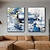 billiga Abstrakta målningar-handgjorda stor väggkonst vardagsrum dekor abstrakt canvas handmålad guldblå modern heminredning matsal sovrum väggdekor kök dekor ram redo att hänga