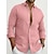 cheap Cotton Linen Shirt-Men&#039;s Linen Shirt Button Up Shirt Casual Shirt Summer Shirt Beach Shirt Black White Pink Long Sleeve Plain Lapel Spring &amp; Summer Casual Daily Clothing Apparel