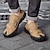 voordelige Herensandalen-Voor heren Sandalen Handgemaakte schoenen Sandalen met gesloten neus Wandelen Casual Dagelijks Strand Weefsel Ademend Magische tape Zwart Bruin Khaki Zomer