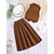 cheap Sets-2 Pieces Kids Girls&#039; Solid Color Dress Suits Set Sleeveless Fashion School 7-13 Years Summer Coffee