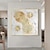 お買い得  抽象画-油絵 手描き ボヘミアン ウォールアート キャンバスに描かれた金色の円の絵画 銀色の抽象画 オリジナルの金箔テクスチャアート絵画 リビングルーム用の大きな壁アート絵画 アートワーク