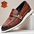 cheap Men&#039;s Slip-ons &amp; Loafers-Men&#039;s Loafers Leather Black Brown Crocodile Pattern Metal Buckle