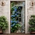 Недорогие Дверные чехлы-розы дверные покрытия фреска декор дверной гобелен дверной занавес украшение фон дверной баннер съемный для входной двери в помещении и на открытом воздухе украшение дома комнаты принадлежности для