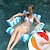 baratos Acessórios para festa-Pvc inflável flutuante com linha de bola de praia na piscina rede de água dobrável tecido listrado rede adulto diversões espreguiçadeira cama flutuante