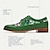 رخيصةأون أحذية أوكسفورد للرجال-أحذية رجالية رسمية باللون الأخضر والزهور الملونة وطبعات الزهور من جلد البروغ الإيطالي المحبب بالكامل ومقاوم للانزلاق ورباط