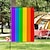 cheap Outdoor Garden Flags, Banner-Pride Rainbow Garden Flags Set of 12 Double Sided 12 x 18 Inch Yard Flags, Small Garden Flags for Outside, Outdoor Flags, Holiday Garden Flags for All Seasons