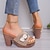 זול סנדלי נשים-בגדי ריקוד נשים סנדלים סנדלי וודג&#039; נעלי בית חיצוניות יומי אבזם עקב עבה בוהן מציצה אופנתי PU לואפר שחור חאקי