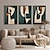 cheap Abstract Paintings-Hand painted Abstract Green Art painting Modern 3 Piece Art Painting Gallery Wall Art Set Brush Strokes Green Minimalist artwork firgure oil painting  Wall decor art