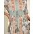 economico abito casual stampato-maxi abito floreale in raso con scollo a V