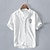 cheap Cotton Linen Shirt-Men&#039;s Shirt Cotton Linen Shirt White Cotton Shirt Casual Shirt White Navy Blue Light Blue Short Sleeve Anchor Band Collar Summer Casual Daily Clothing Apparel