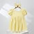 cheap Dresses-Toddler Girls Cold Shoulder Puff Sleeve Shirred Back Dress With Bow