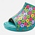 ieftine Sandale de Damă-Pentru femei Sandale Papuci Mărime Plus Size Pictat manual În relief manual În aer liber Zilnic Vacanță Floral Ținte Flori Blocați călcâiul Vârf rotund Boemia Epocă Modă Plimbare Piele Premium Loafer