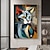 رخيصةأون رسومات حيوانات-لوحة قطة مرسومة يدويًا من قماش بابلو بيكاسو لوحات فنية جدارية تجريدية حديثة لديكور المنزل لغرفة المعيشة بدون إطار