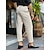 cheap Linen Pants-Men&#039;s Linen Pants Trousers Summer Pants Pocket Straight Leg Solid Color Comfort Breathable Ankle-Length Business Daily Fashion Streetwear Beige Inelastic