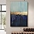 billige Abstrakte malerier-100% håndmalet stor størrelse guldfolie blå lærred oliemaleri til værelsesindretning moderne 100% håndlavet abstrakt billede uden ramme