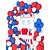 זול אספקת אירועים ומסיבות-סט שרשרת בלוני לטקס ליום העצמאות - 76 יחידות באדום, כחול ולבן: מושלם למסיבות חג עם נושא, קישוטים, ציוד תלייה, רקע צילום וקשתות