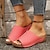 billige Sandaler til kvinner-kvinners sommer uformelle kilehæler tykke såle sandaler v-formet tå høyhælte tøfler mote ensfarget med krokodilletrykk hvite hæler hvite sandaler