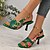 voordelige Damessandalen-Dames Sandalen Sexy schoenen Dagelijks Satijnen bloem Naaldhak Open teen Sexy Polyester Leegloper Rood Groen