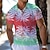 cheap Men&#039;s Button Up Polos-Tropical Tropical Flowers Men&#039;s Casual 3D Print Golf Polo Outdoor Daily Wear Streetwear Polyester Short Sleeve Turndown Polo Shirts Pink Blue Spring &amp; Summer S M L Micro-elastic Lapel Polo