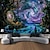 cheap Blacklight Tapestries-Blacklight Tapestry UV Reactive Glow in the Dark Clock Time Traveler Trippy Misty Forest Nature Landscape Hanging Tapestry Wall Art Mural for Living Room Bedroom