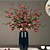billiga Konstgjorda blommor och vaser-1 st granatäpplegren med 6 konstgjorda granatäpplen: verklighetstrogen falsk växtdekor med realistiska fruktaccenter