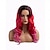 abordables Pelucas sintéticas de moda-Pelucas largas y rizadas onduladas de color rojo y rosa para mujer, peluca sintética natural de parte media para fiesta diaria, cosplay de halloween con gorro de peluca de 21 pulgadas
