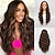 cheap Synthetic Lace Wigs-Synthetic Lace Wig Wavy Style 26 inch Multi-color Middle Part T Part Wig Women Wig sepia